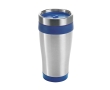 Affordable stainless steel and plastic thermos mug, 410 ml colour royal blue