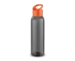 Elegant black company bottle with coloured lid, 600 ml colour orange