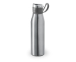 Elegant aluminium bottle with silicone band, 650 ml colour matt silver