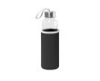 Glass bottle with stainless steel lid and ribbon, 520 ml colour black
