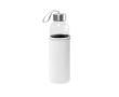 Glass bottle with stainless steel lid and ribbon, 520 ml colour white