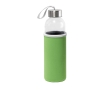 Glass bottle with stainless steel lid and ribbon, 520 ml colour light-green