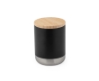 Stainless steel thermal mug with bamboo lid, 370 ml colour black