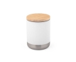 Stainless steel thermal mug with bamboo lid, 370 ml colour white