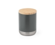 Stainless steel thermal mug with bamboo lid, 370 ml colour dark grey