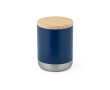 Stainless steel thermal mug with bamboo lid, 370 ml colour navy-blue