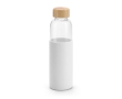 Glass bottle with bamboo lid and silicone sleeve, 500 ml colour white