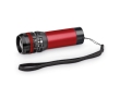 Flashlight with zoom function and 3 light modes, Trios colour red