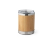 Stainless steel and bamboo tumbler with double wall and lid, 350 ml colour wood