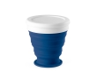 Collapsible silicone travel mug in colours, 250ml colour blue