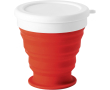 Collapsible silicone travel mug in colours, 250ml colour red