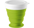 Collapsible silicone travel mug in colours, 250ml colour light-green