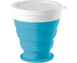Collapsible silicone travel mug in colours, 250ml colour light blue