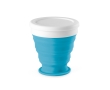 Collapsible silicone travel mug in colours, 250ml colour light blue