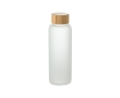 Matte glass bottle with bamboo lid, 500ml colour white
