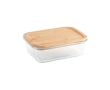 Glass food storage box with bamboo lid, 1 L colour transparent