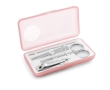 Elegant manicure case in pink and white colour pink