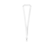 Polyester lanyard made in the EU for sublimation with carabiner hook colour white