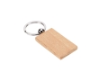 Rectangular keyring in beech wood with metal ring colour natural