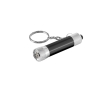 Partially recycled aluminium keyring with 3-mode LED torch colour black