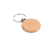 Round keyring in natural beech wood with metal ring colour natural