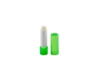 Vegan lip balm with vanilla scent in a transparent case colour light-green