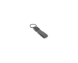 Rectangular recycled metal and PET keyring with practical split ring colour dark grey