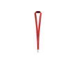 Polyester lanyard with metal clip and safety breakaway 2 cm colour red