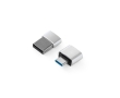 Plastic adapter set with USB-A and USB-C formats colour silver
