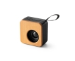 Speaker made from recycled ABS and bamboo with handle colour black