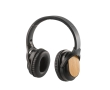 Wireless headphones with bamboo details and Bluetooth 5.0 colour black