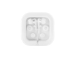 Earphones with microphone and two silicone adapters colour white