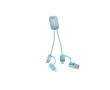 6-in-1 cable made from recycled material with faded texture colour multicolour
