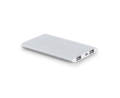 Portable aluminium power bank with LED flashlight, 7,200 mAh colour matt silver