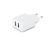 Plug and charger with 2 USB ports: 2 5V/1-2.1A, Square colour white