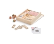 Dominoes Mikado cards, dice games in wooden box colour multicolour
