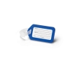 Classic plastic luggage tag as a giveaway colour royal blue
