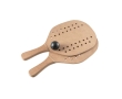 Wooden beach rackets in a bag with a ball colour dark wood
