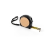 Recycled ABS & bamboo measuring tape with wrist band, 5M colour black