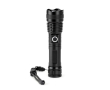 Rechargeable torch made from recycled aluminium with 500 lumens LED 10W colour black