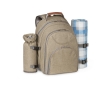 Picnic set, backpack, cooler compartment & fleece blanket colour khaki