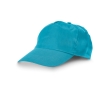 Cotton caps with logo and hook-and-loop closure, 175 g/m² colour light blue