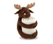 Reindeer stuffed animal fleece blanket for kids colour multicolour