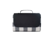 Checked fleece picnic blanket with handle, 180g/m2 colour black