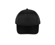 Recycled polyester cap with 5 panels and adhesive closure, 210 g/m2 colour black