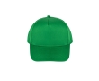 Recycled polyester cap with 5 panels and adhesive closure, 210 g/m2 colour green