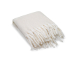 Soft-touch recycled polyester blanket, mohair style, 300 g/m² colour beige