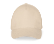 5-panel brushed cotton cap with metal buckle 260 g/m² colour beige