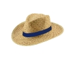 Straw hat made of natural straw for the summer colour navy-blue