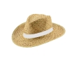 Straw hat with sublimated band in full colour colour white